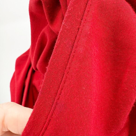 DRIES VAN NOTEN Asymmetric 3/4" sleeve scoop neck in Red Sz S - Picture 2 of 9